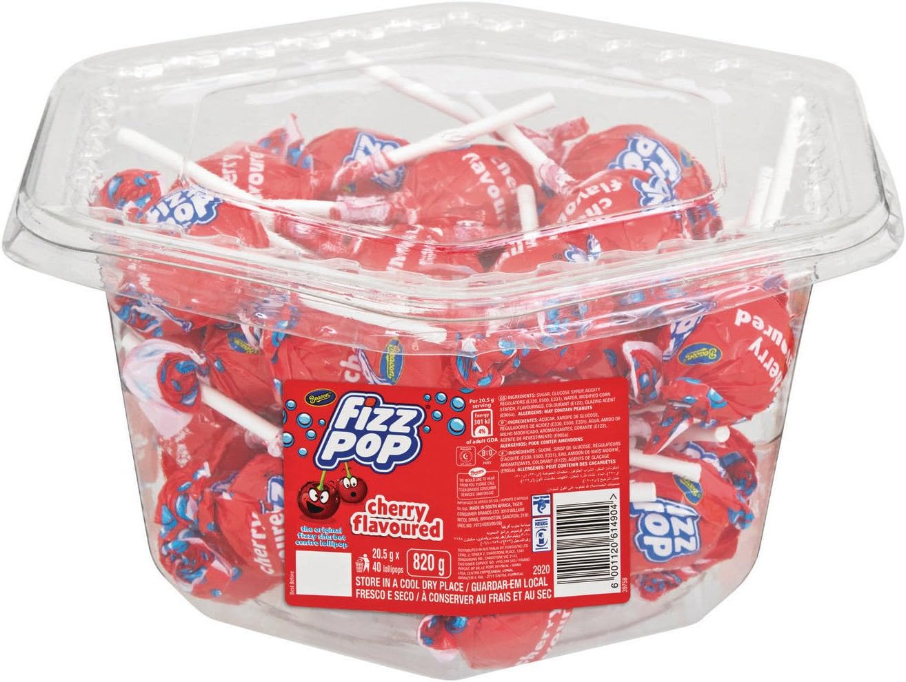 Beacon Cherry Fizz Pops 20.5 g (Pack of 40)