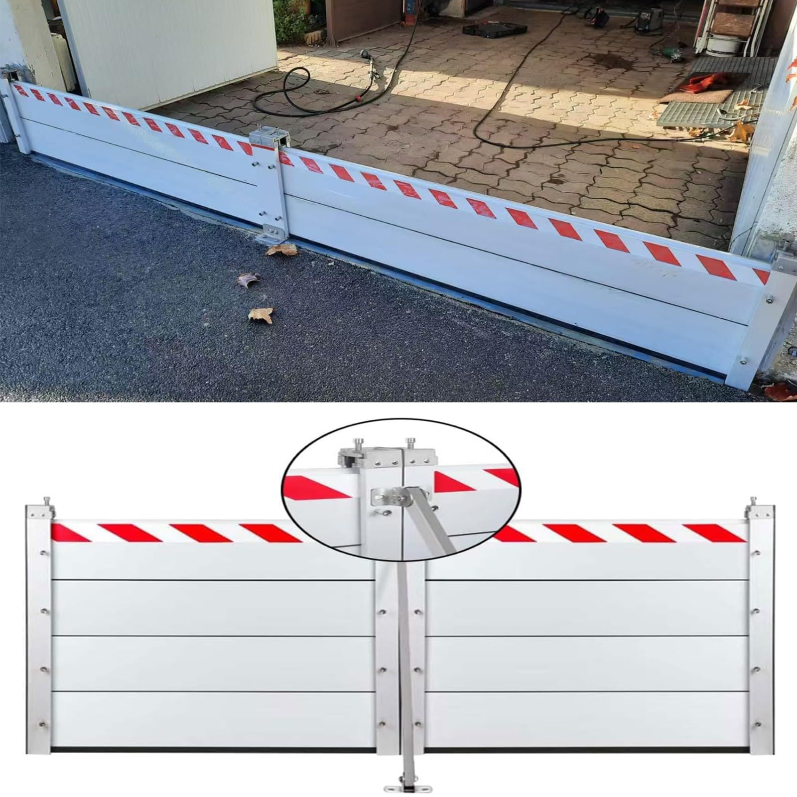 Barrière Anti-Inondation Aluminium 80x40CM Barrière Anti Inondation Porte Garage Réutilisable Barrière Mobile De Protection Contre Les Inondations Barrière De Sécurité Inondation