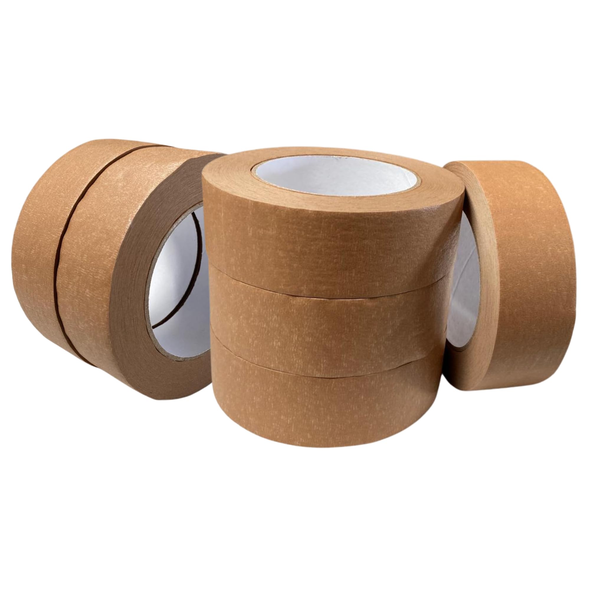 Packy® 6 Rolls Heavy-Duty Brown Paper Tape - 38mm x 50m Eco-friendly Kraft paper tape for packaging sealing boxes & parcel wrapping Strong adhesive recyclable suitable for packing storage applications