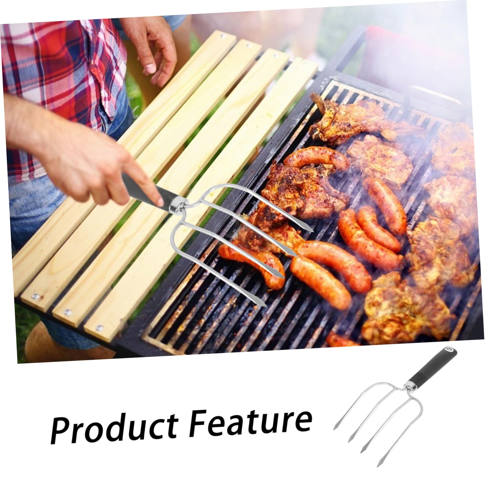 VANZACK 3pezzi Barbecue Inossidabile Antiscivolo Per Grigliate e Utensile Per Arrosti e Bbq