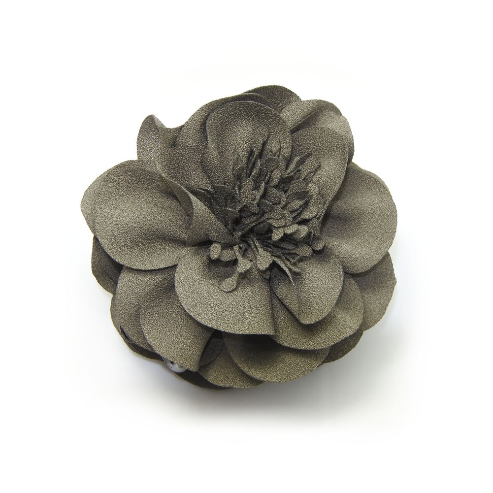 Meilliwish Beautiful Flower Rose Wedding Women Girls Hair Claw Clip 1 PCS(D49)(Grey)