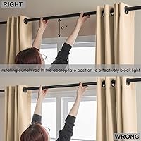 Vista 5 de Rutterllow Cortinas 100% opacas, sombra completa de 84 pulgadas de largo, cortinas completas para sala de estar, cortinas con aislamiento térmico