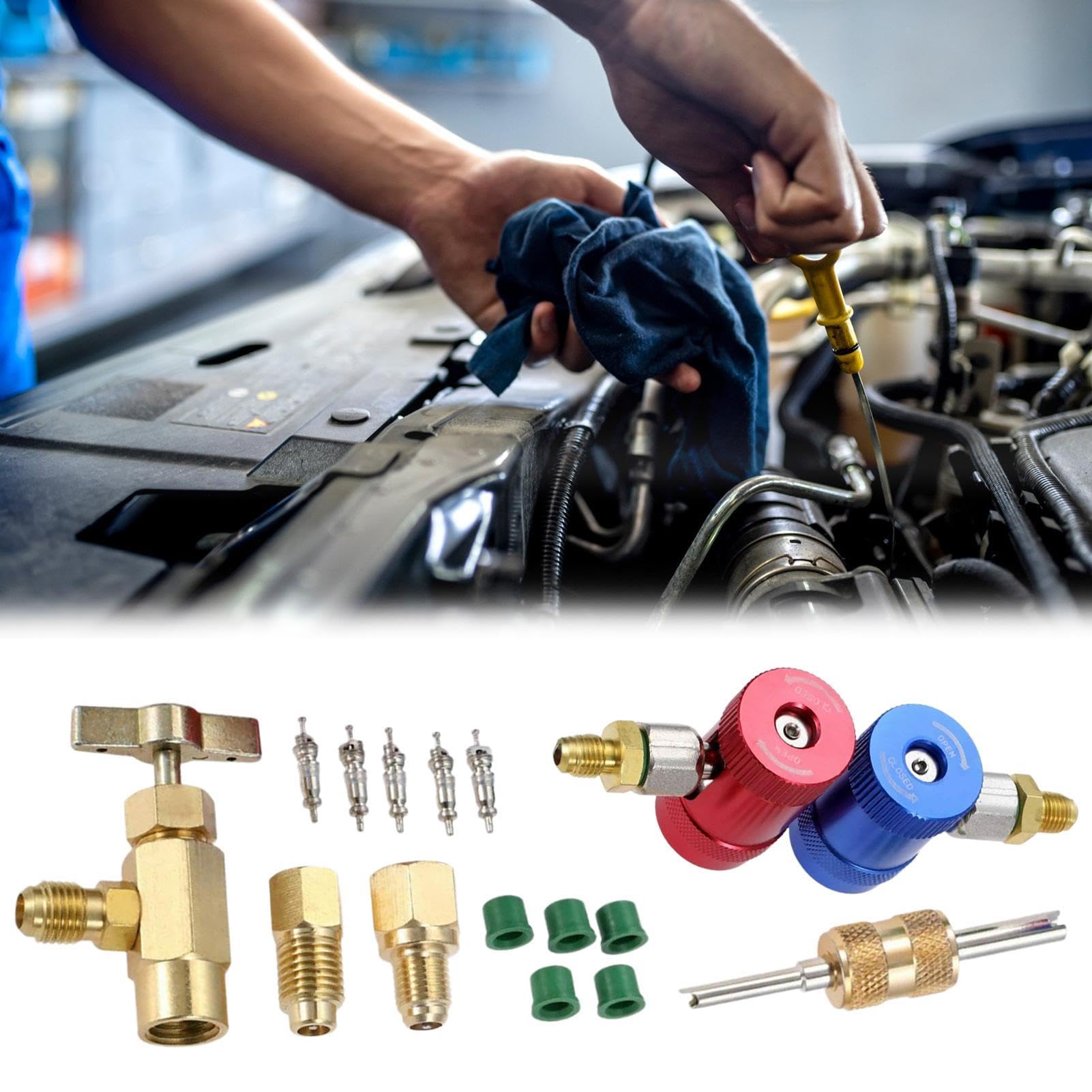 Genérico Kit Adaptador R1234YF Acoplador de Ajuste rápido R1234YF