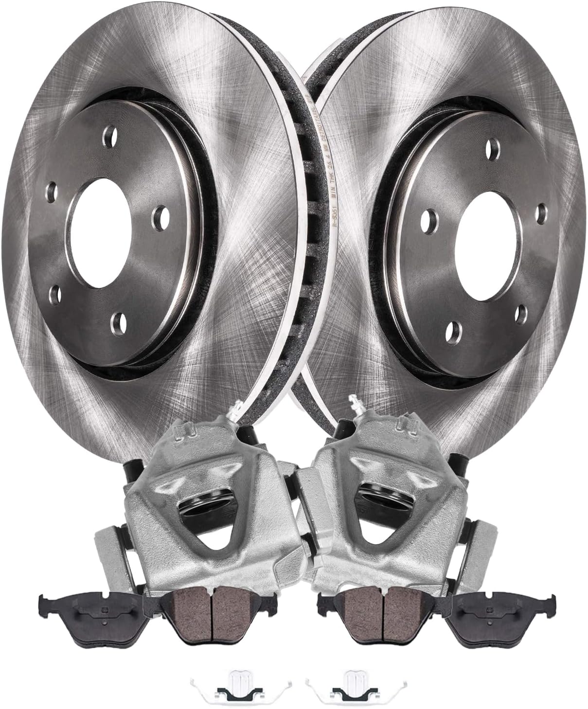 Detroit Axle Front Disc Brake Rotors Ceramic Pads