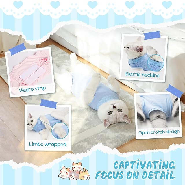 Foto 5 de 7 de 2 Piezas Traje de Recuperación para Perros, Body Ggata Esterilizacion