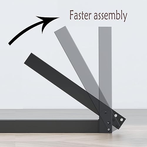 Miniatura 7 de DUMMUP Marco de cama individual de metal de 14 pulgadas, plataforma negra resistente con soporte de listones de acero, fácil montaje, sin ruido,