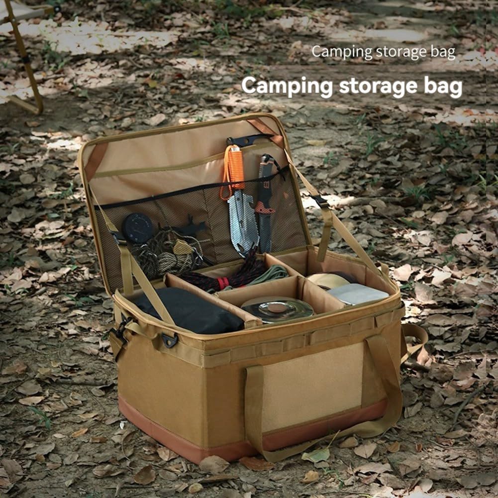 Bolsa de Picnic, Organizador para Acampar Al Aire Libre, Bolsa de Gran Capacidad para Picnic en la Playa, Viajes por Carretera, Actividades Familiares, Color Negro