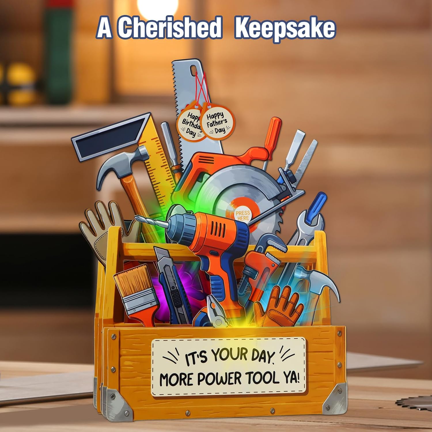 FaCraft Musical Dad Birthday Card - 3D Pop Up Toolbox Fathers Day Card image 5