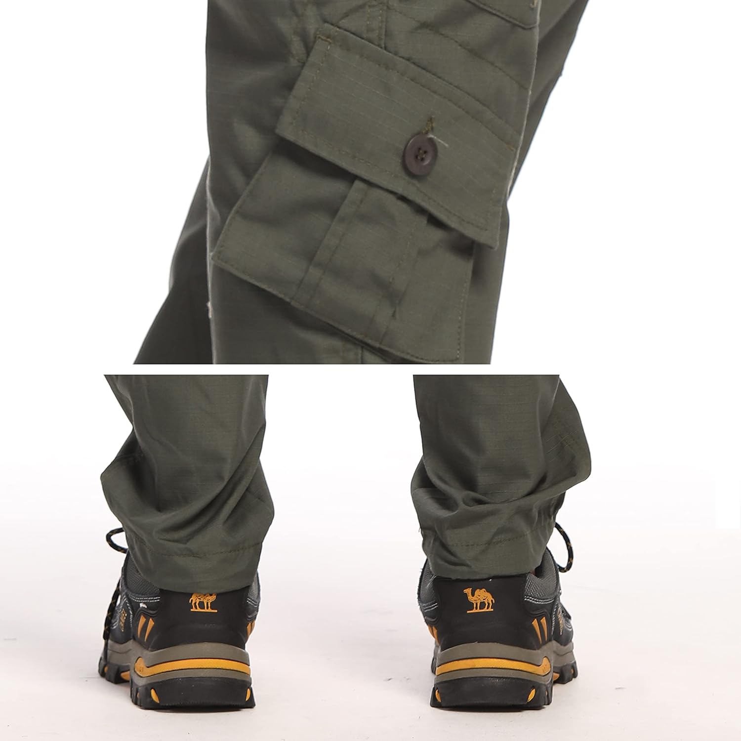 AKARMY Men's Lightweight Hiking Pants, Outdoor Quick Dry Ripstop Cargo Pants, Multi-Pocket Camo Casual Work Pants