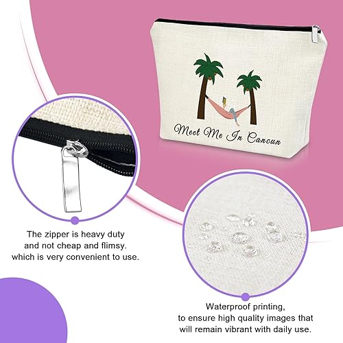 Miniatura 3 de Sazuwu Bolsa de maquillaje para mujer, Encuéntrame en Cancún