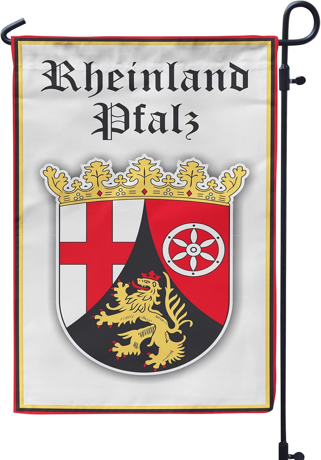 Rheinland Pfalz Germany Garden Flag 12x19 Inch – Double Sided Outdoor Yard Decoration – German Heritage Banner for Lawn, Patio, Home – Durable Polyester, Vivid Colors, Weather Resistant