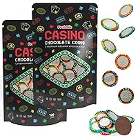 Vista 10 de Fruidles Paquete de 25 fichas de póker de casino, monedas de chocolate con leche belga, productos lácteos certificados Kosher, sin OGM