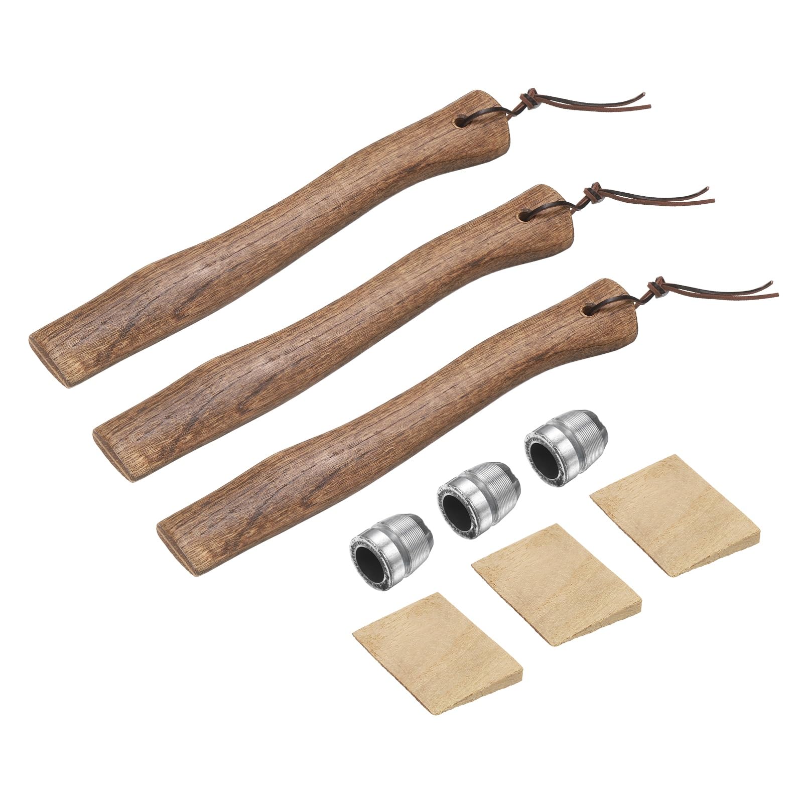 sourcing map 3pcs Wood Axe Handle Replacement 13" for Camping Garden Axe