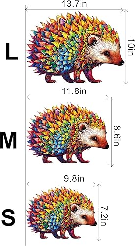 Miniatura 6 de WOODBESTS Rompecabezas de madera para adultos, lindo rompecabezas de erizo (L, 260 piezas, 13.7 x 10 pulgadas), hermosa caja de madera, rompecabezas