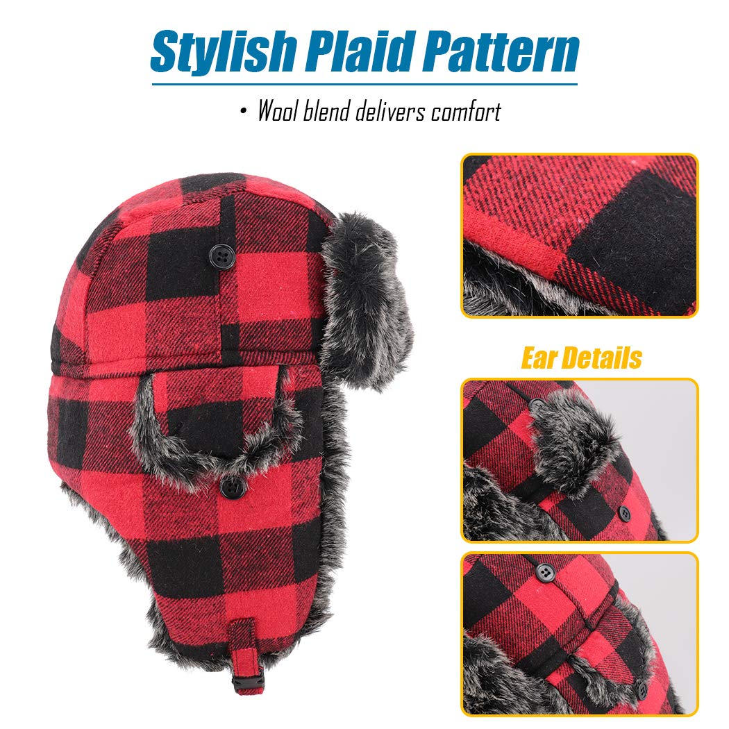 Gisdanchz Sombrero de Invierno Gorro Ruso Ushanka Sombrero de Esquí