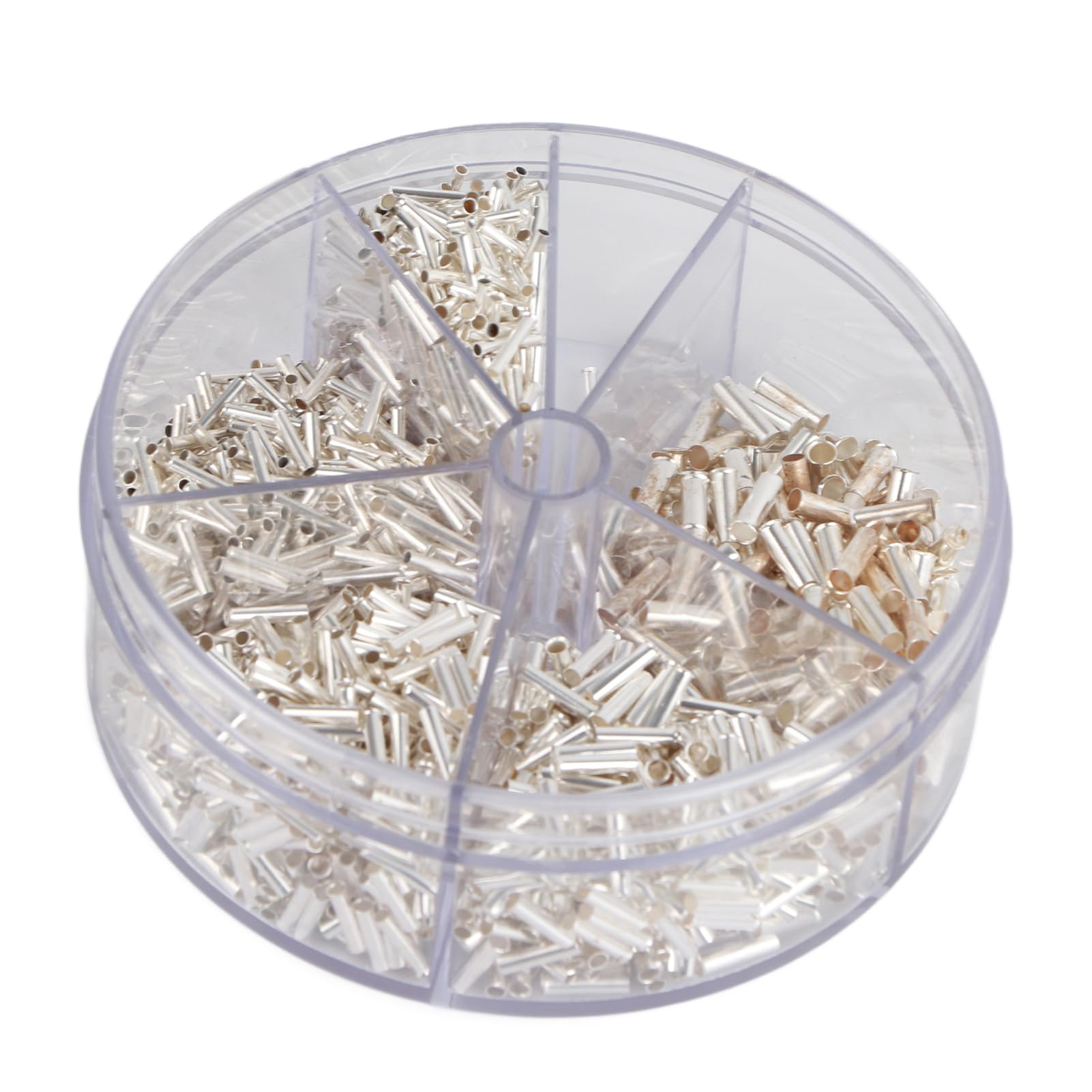 1900 Pieces Bare Non Insulated Butt Connector Cable Wire Crimp Terminals Electrical Splice DIY Assortment Kit with Storage Case