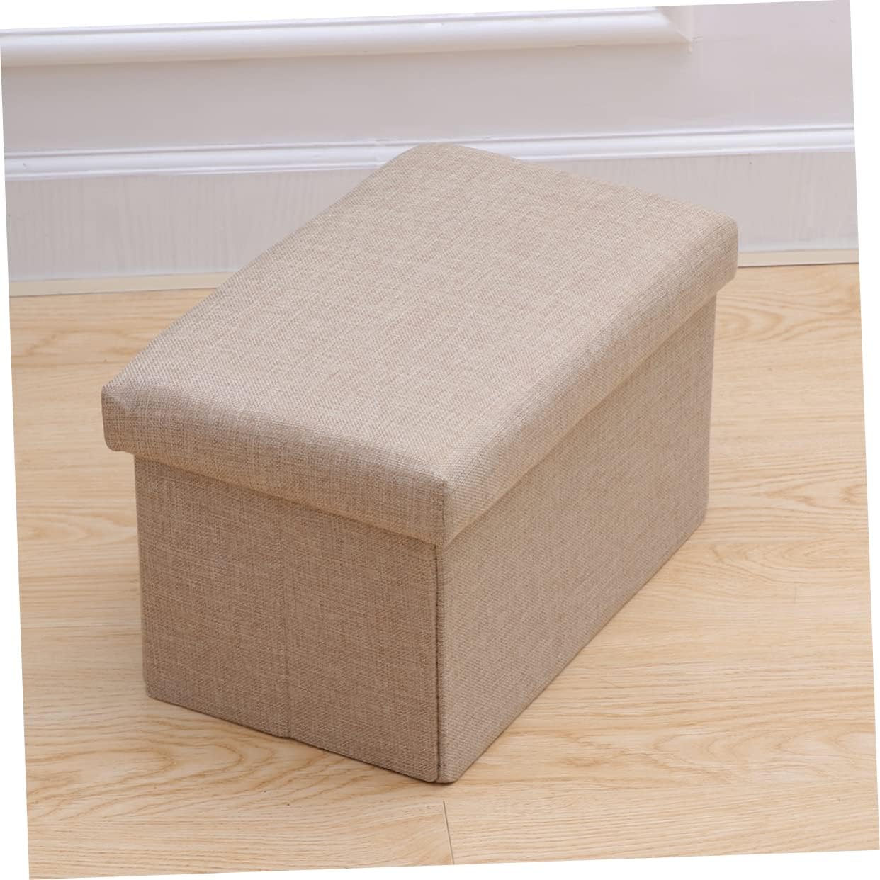 Folding Storage Toy Chest Box Fabric Bench Foot Rest for Bedroom Living