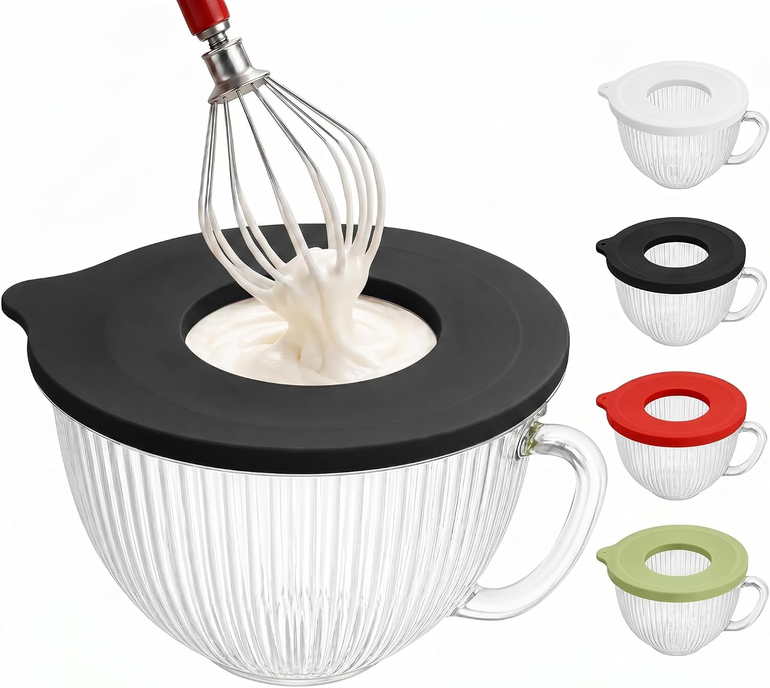 Compatible with KitchenAid Stand Mixers, Splash Guard for 5-Qt Glass & Silicone Mixing Bowls