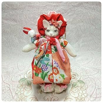 【ねこの創作人形】ちりめん細工　縮緬細工　招き猫　まねき猫　こま犬 ねこの創作人形】ちりめん細工 縮緬細工 招き猫 まねき猫 こま犬