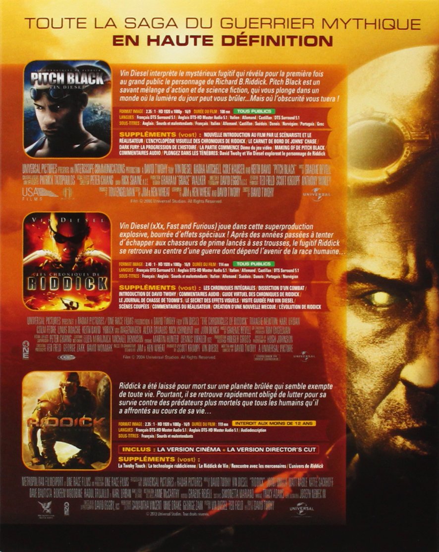 Riddick - La trilogie : Pitch Black + Les Chroniques de Riddick + Riddick [Blu-ray]