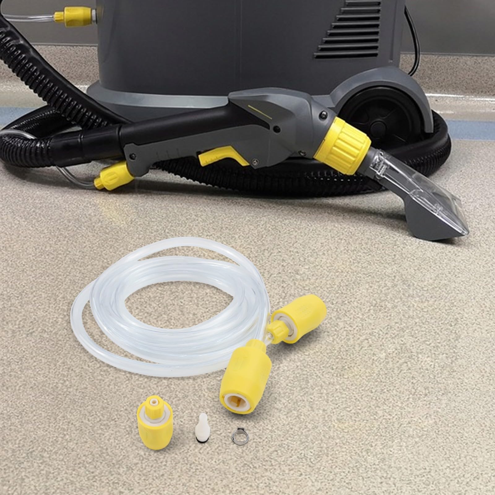 Limpiador de vapor para conectores de manguera de repuesto con tubo de 2,5 m para piezas de limpieza Puzzi 8/1 10/1