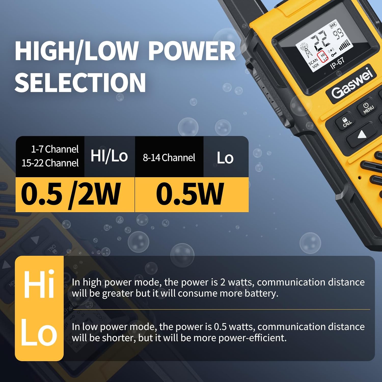 G1pro IP67 Waterproof Floating Walkie Talkies Long Range for Adults,Heavy Duty Two Way Radio,VOX,USB-C,Rechargeable Lithium Battery(4 Pack)