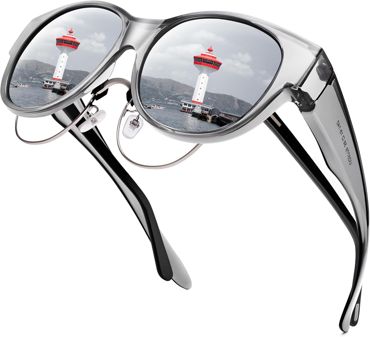 URUMQI Sunglasses Over Glasses Women, Polarized UV400 Protection Fit Over Glasses Sunglasses for Women Round Cat Eye