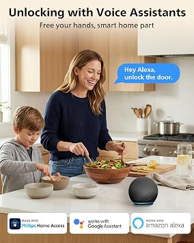 Philips WiFi Smart Keypad Deadbolt Lock, App Remote Control, No Hub Required, Support Alexa & Google Assistant, Keyless Entry Door Lock with Auto Lock, Digital Smart Locks for Front Door, Satin Nickel