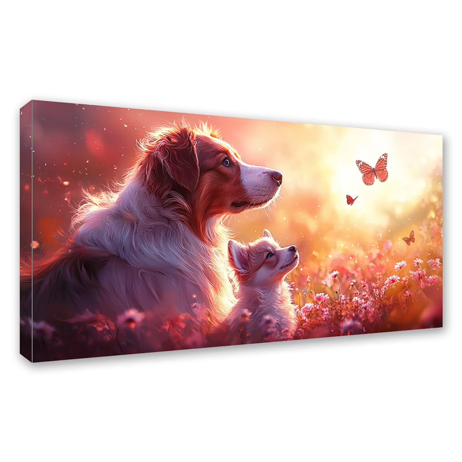 Diamond Painting Adultos Perro Pintura Diamante, Flor Diamond Painting 5D Completo, DIY Cuadrado Cristal Bordado Punto de Cruz Cuadros de Diamantes para Decoracion Hogar, Regalo Mujer 160x80cm 0J-6