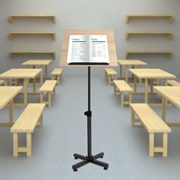 Lectern Podium Stand Height Adjustable Laptop Table Portable Presentation Standing for Classroom, Office, Church, Tilting Desktop, Dance Studios, Study Rooms
