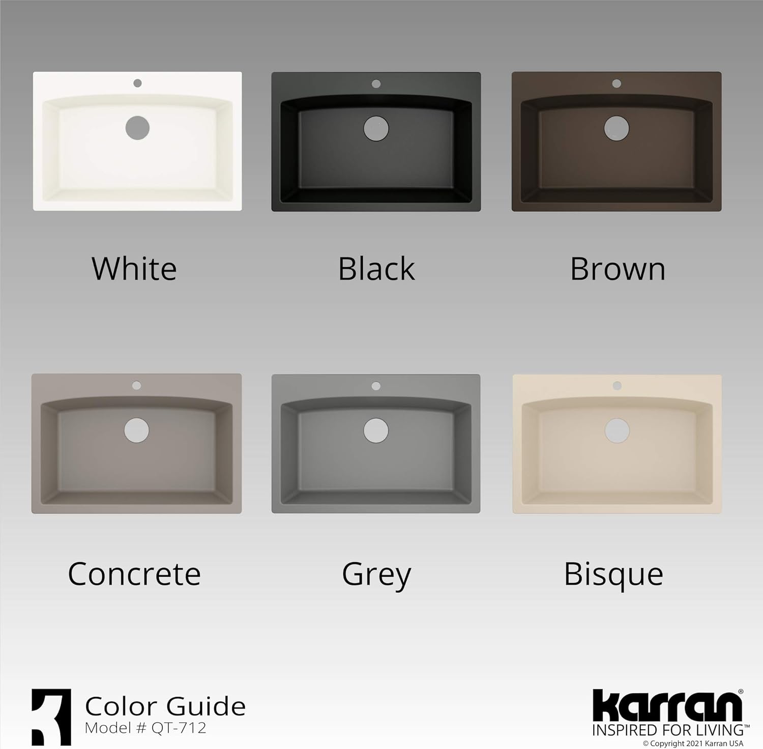 Karran QT-712 Drop-In Quartz Composite 33 in. 1-Hole Single Bowl Kitchen Sink Kit in Bisque