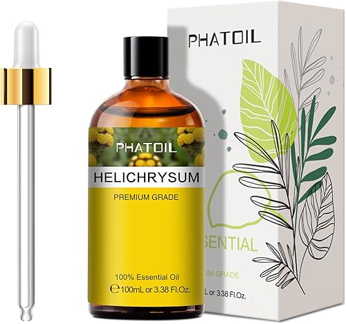 Helichrysum - Aceite esencial de 3.38 onzas líquidas, aceites puros de aromaterapia para difusor, humidificador, perfecto para hacer jabón, velas,