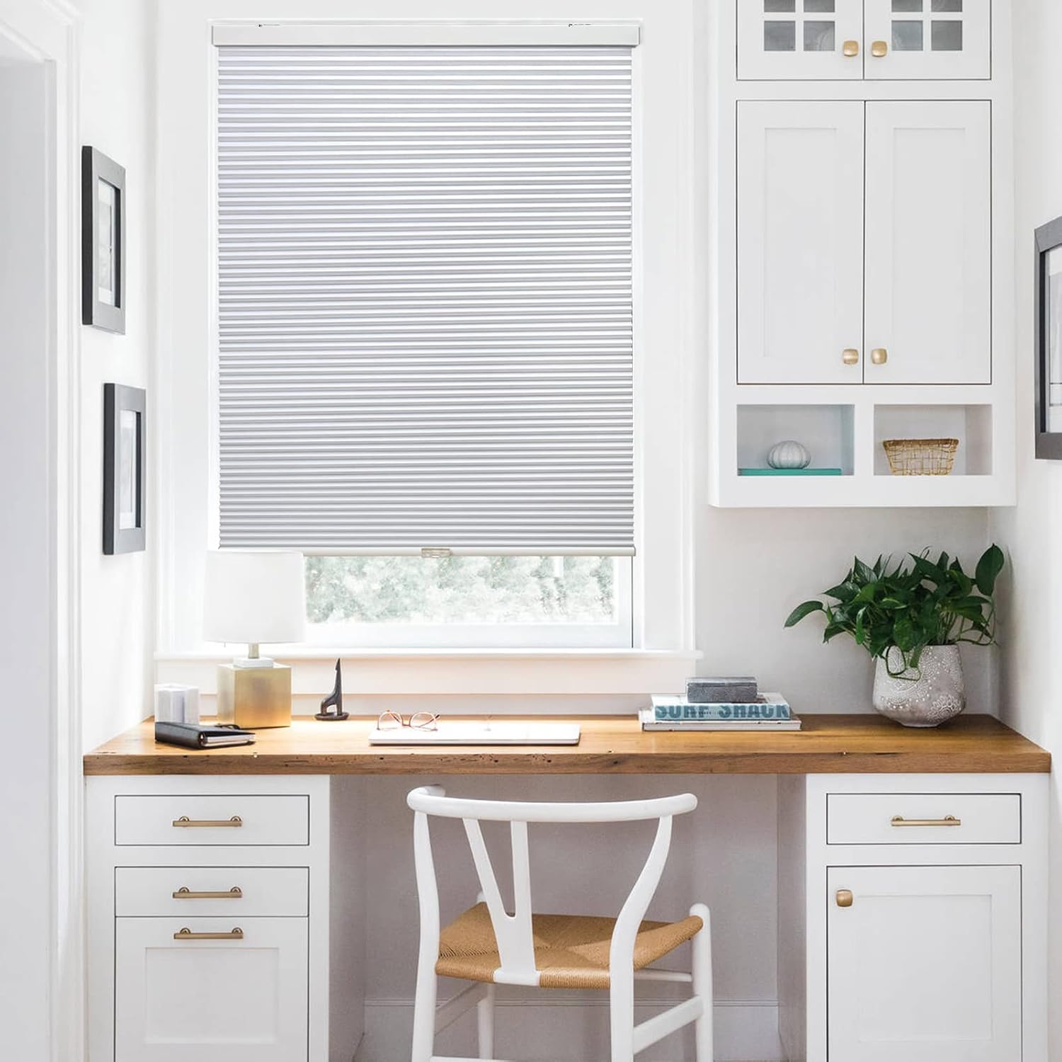 LazBlinds Cordless Cellular Shades, No Tools No Drill Blackout Room Darkening Custom Honeycomb Shades Pleated Blinds for Windows (Green, Any Size 16-52 Wide and 12-72 High)