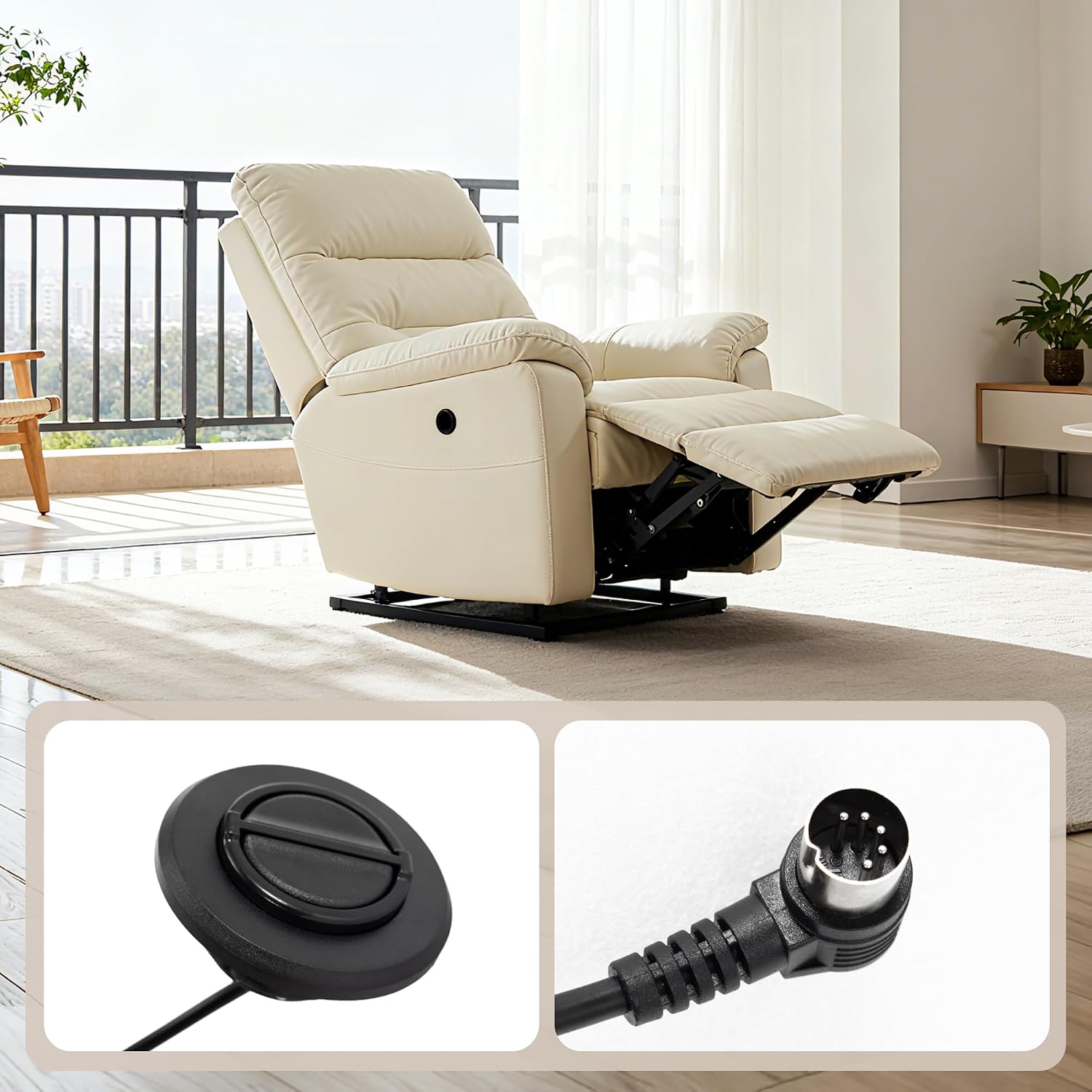 Fromann Recliner Switching 2 Button 5 Pin Round Hand Control Handset | Electric Handset Control Replacement, Fixed for Power Sofa Lift Chair