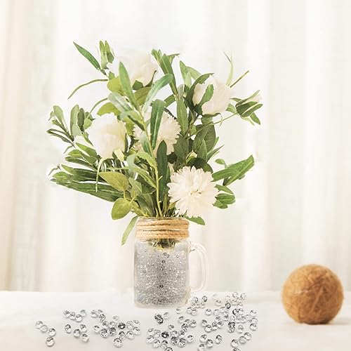 Vista 50 de Diamante falso, 6000 piezas de diamantes acrílicos transparentes de 0.236 pulgadas para rellenos de jarrón, dispersión de mesa, recuerdo de fiesta