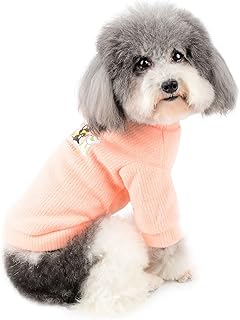 Zunea Small Dog Sweater Coat Winter Warm Classic Knitted Puppy Clothes Jumper Soft Cotton Pet Pullover Knitwear Fall Cold Weather Knitting Apparel Chihuahua Doggie Boy Girl Clothing Pink XXL
