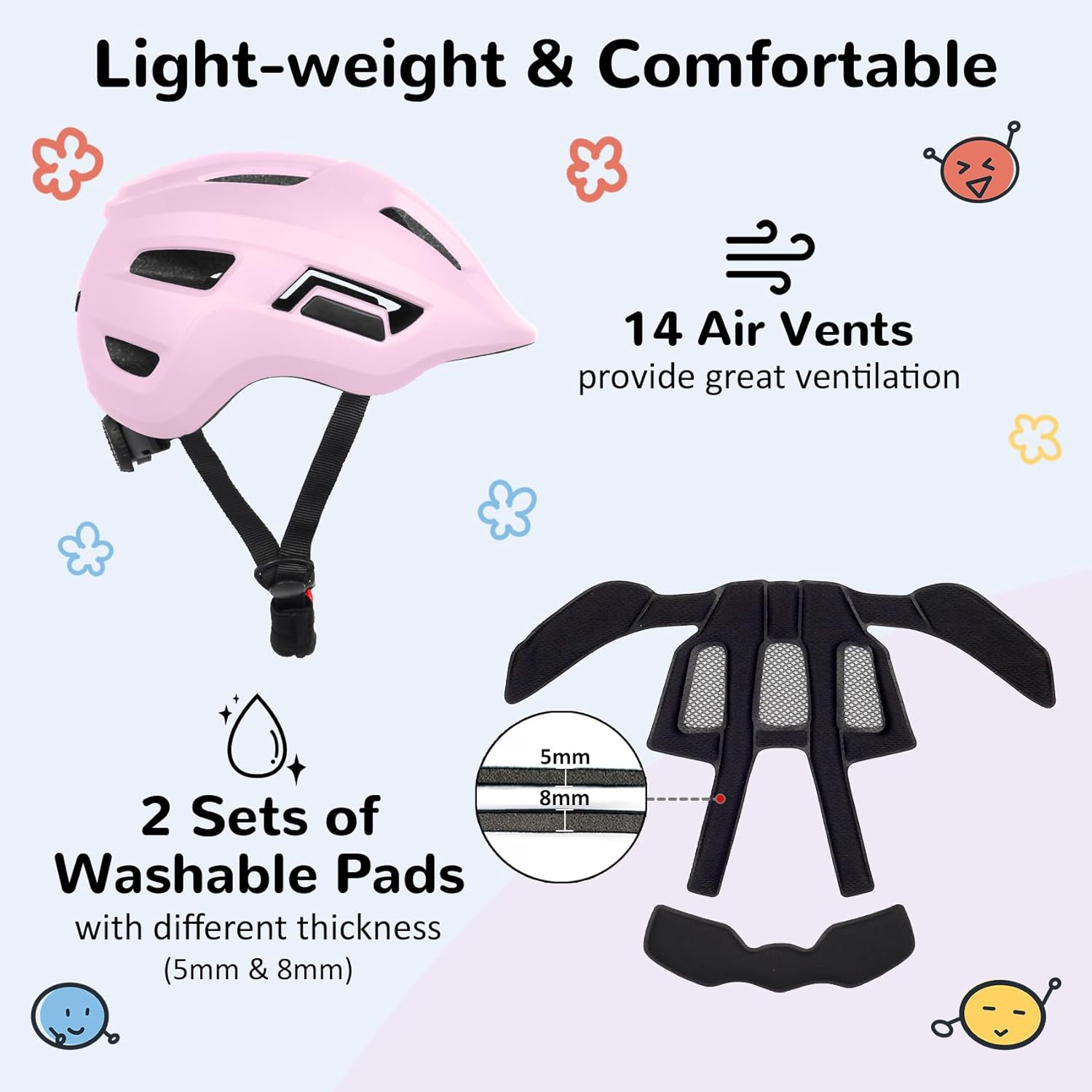 Toddler/Kids Bike Helmet, Adjustable and Multi-Sport, from Infant to Schoolchild, 2 Sizes