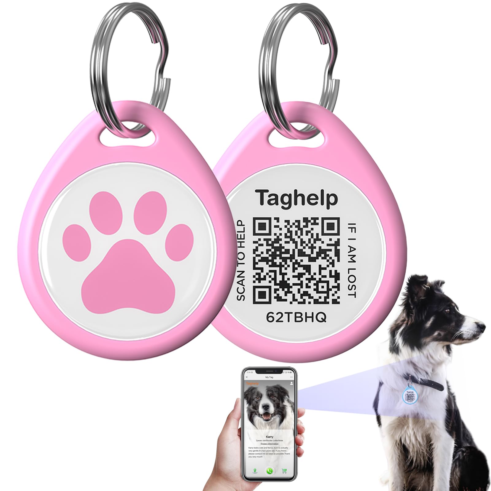 Amazon.com: QR Code Pet Smart ID Dog cat Tags for Collar