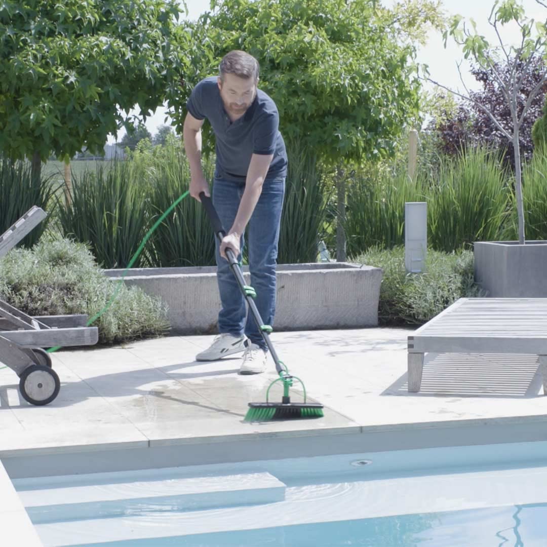 Hammersmith AquaClean Deluxe - Das Original aus dem TV - Besen mit Wasseranschluss - Waschbürste inkl. 3,6m Teleskopstiel - Wasserbesen - Fenster & Photovoltaik Reiniger