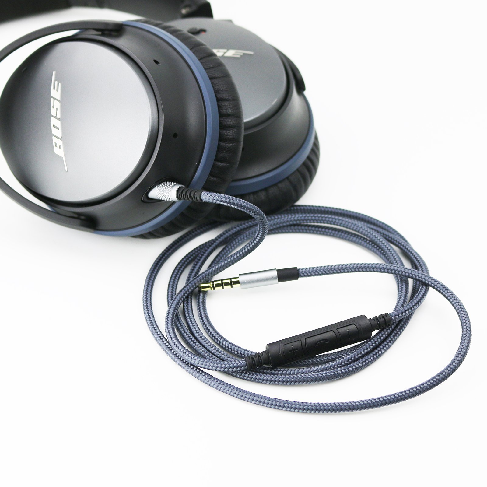 1PZ Cavo audio da 2,5mm a 3,5mm con microfono per Bose QC25 QC35 1PZ Cavo audio da 2,5mm a 3,5mm con microfono per Bose QC25 QC35