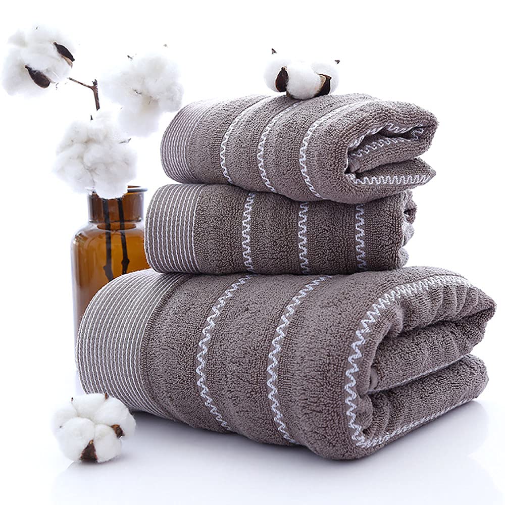 Serviettes en coton anti-odeur : pack 3 pièces marron à séchage rapide