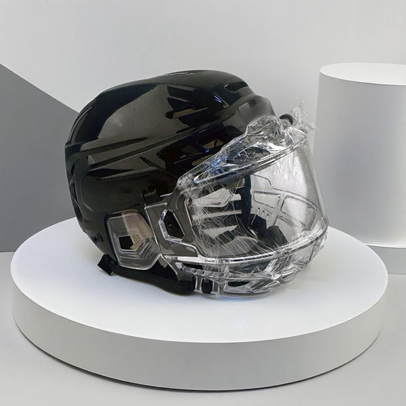 Visiera Casco Hockey su Ghiaccio Protezione Facciale Completa Accessorio Ergonomico AntiGraffio Antifog PC Ventilato Pratico Adatto a Bambini Ragazzi, S