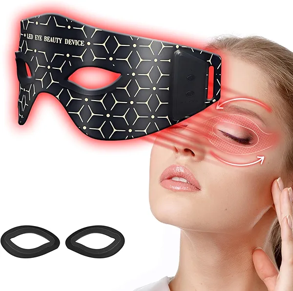 Red Light Therapy for Eyes, 5 Modes LED Eye Mask for Skin Rejuvenation, Anti-Aging, Boost Collagen, Under Eye Red Light Therapy Device for Dark Circles, EyeBags, Wrinkles