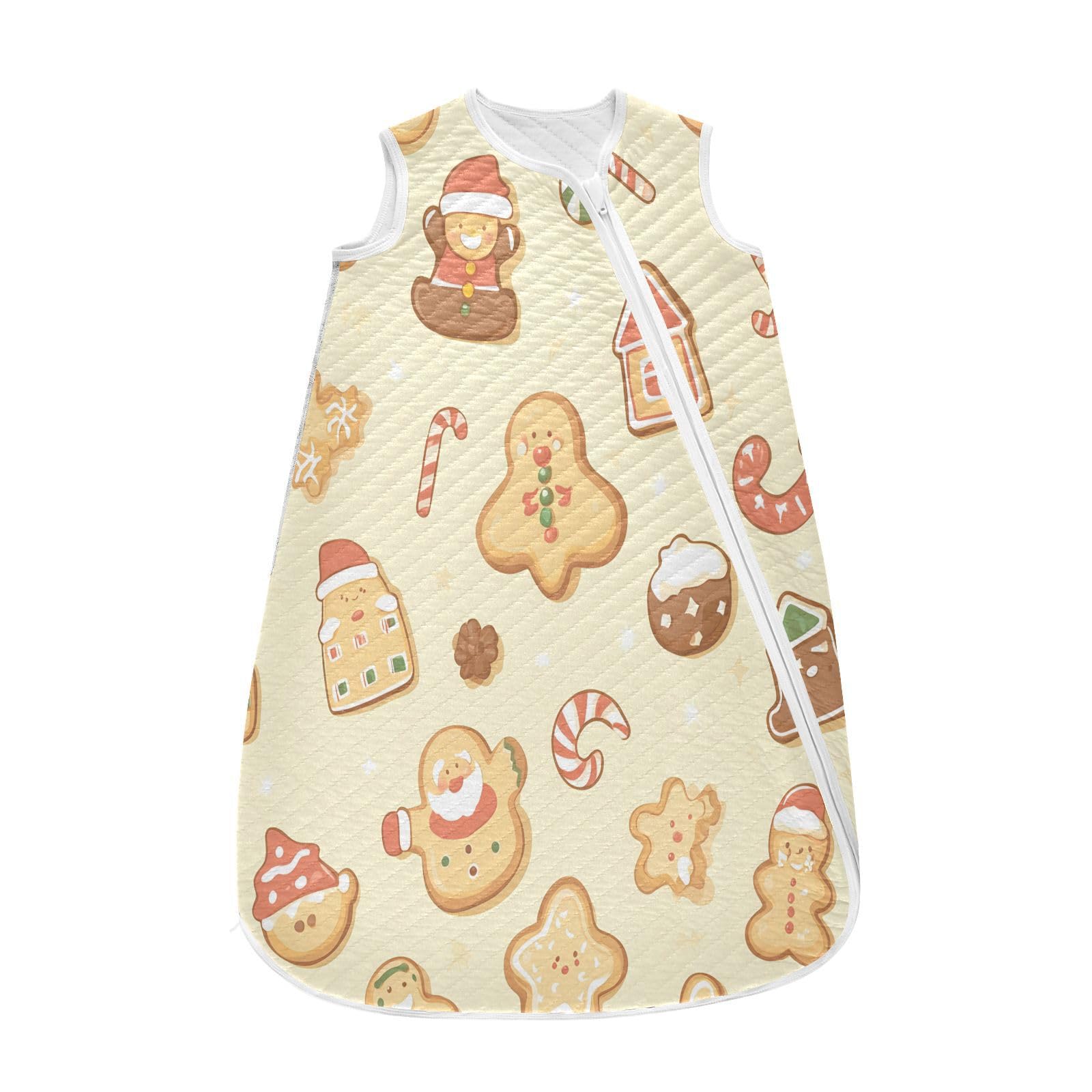Kigai Christmas Cookies Baby Sleep Sack Wearable Blanket Sleeping Bag 2-Way Zipper Soft Swaddle Transition Sack