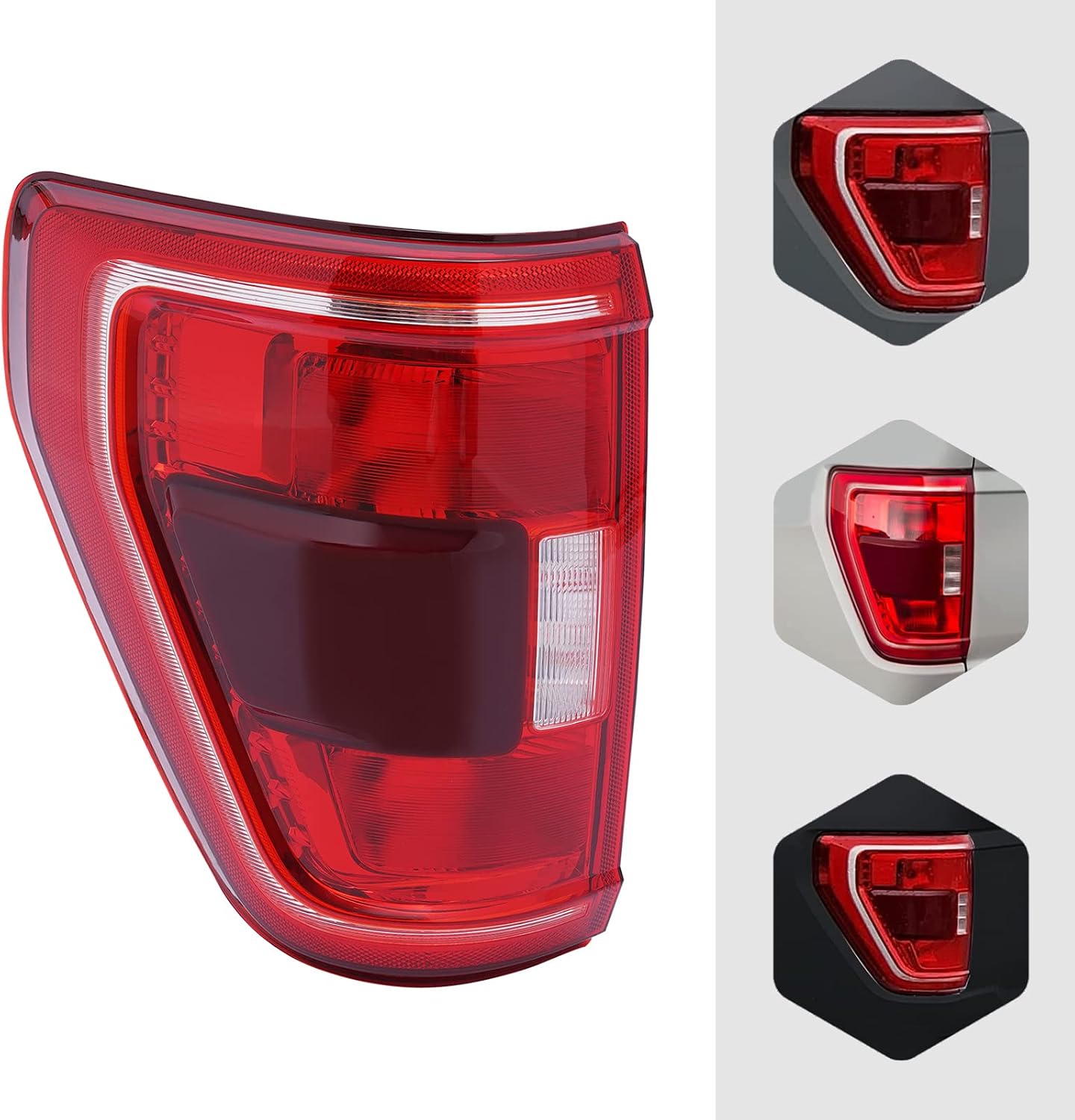 Tail Lights Assembly For 2021 2022 2023 Ford F150 Incandescent w/Blind Spot Tail Lamps,Red Lens Rear Brake Lights,Left Driver Side Replacement