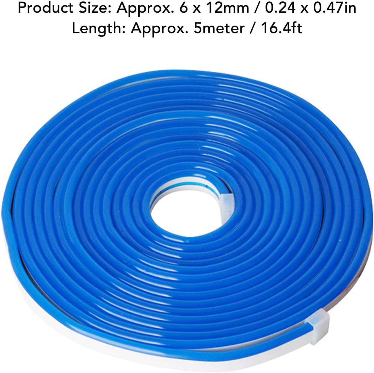 Image detailing the product dimensions: approximately 6x12mm cross-section and 5 meters (16.4 feet) in length.