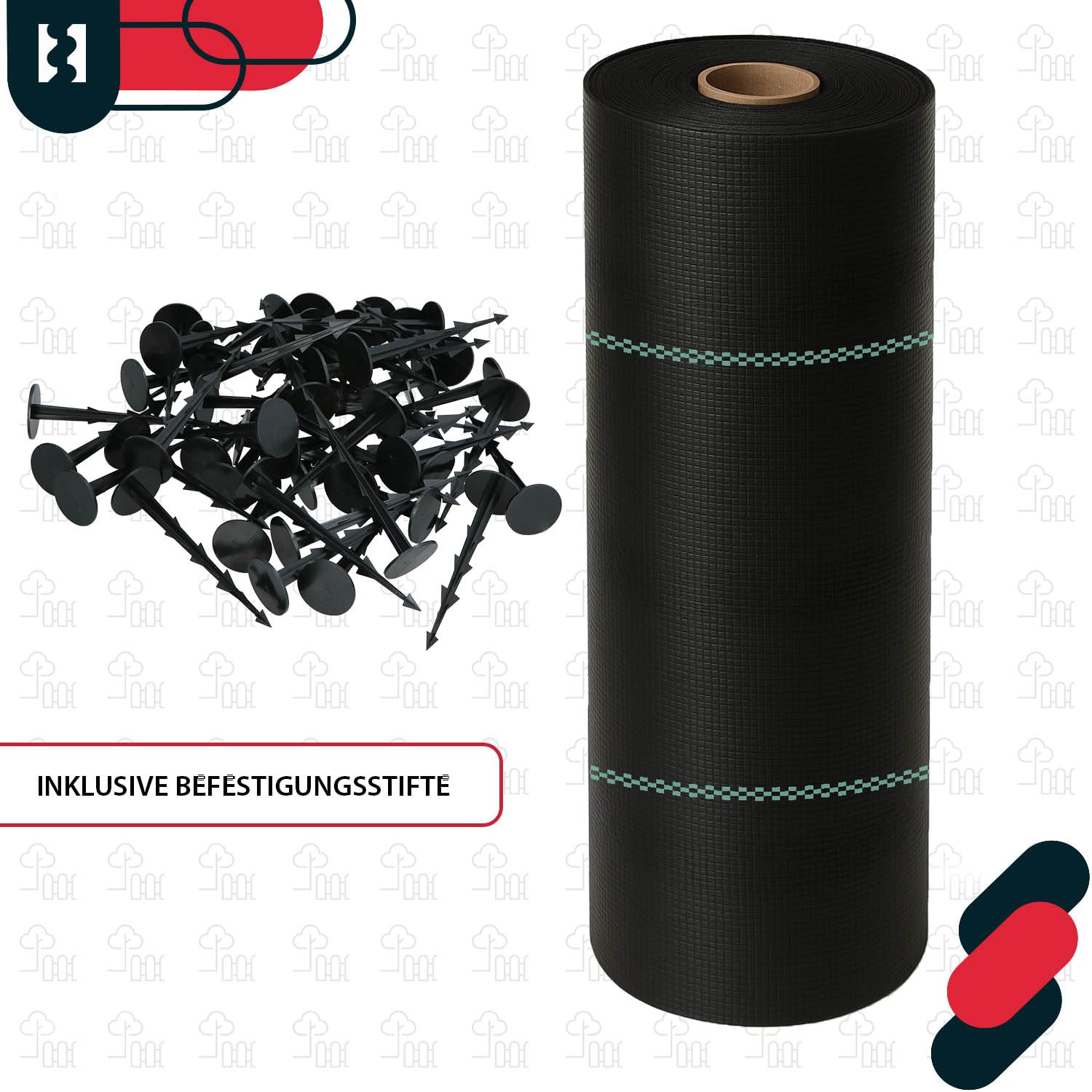 KOTARBAU® Unkrautvlies - 70 g/m² - Unkrautflies für Garten - 1,6 x 100 m - mit Erdanker - Schwarz - PP - Gartenvlies - Unkrautvlies Wasserdurchlässig - Unkrautfolie Wasserdurchlässig