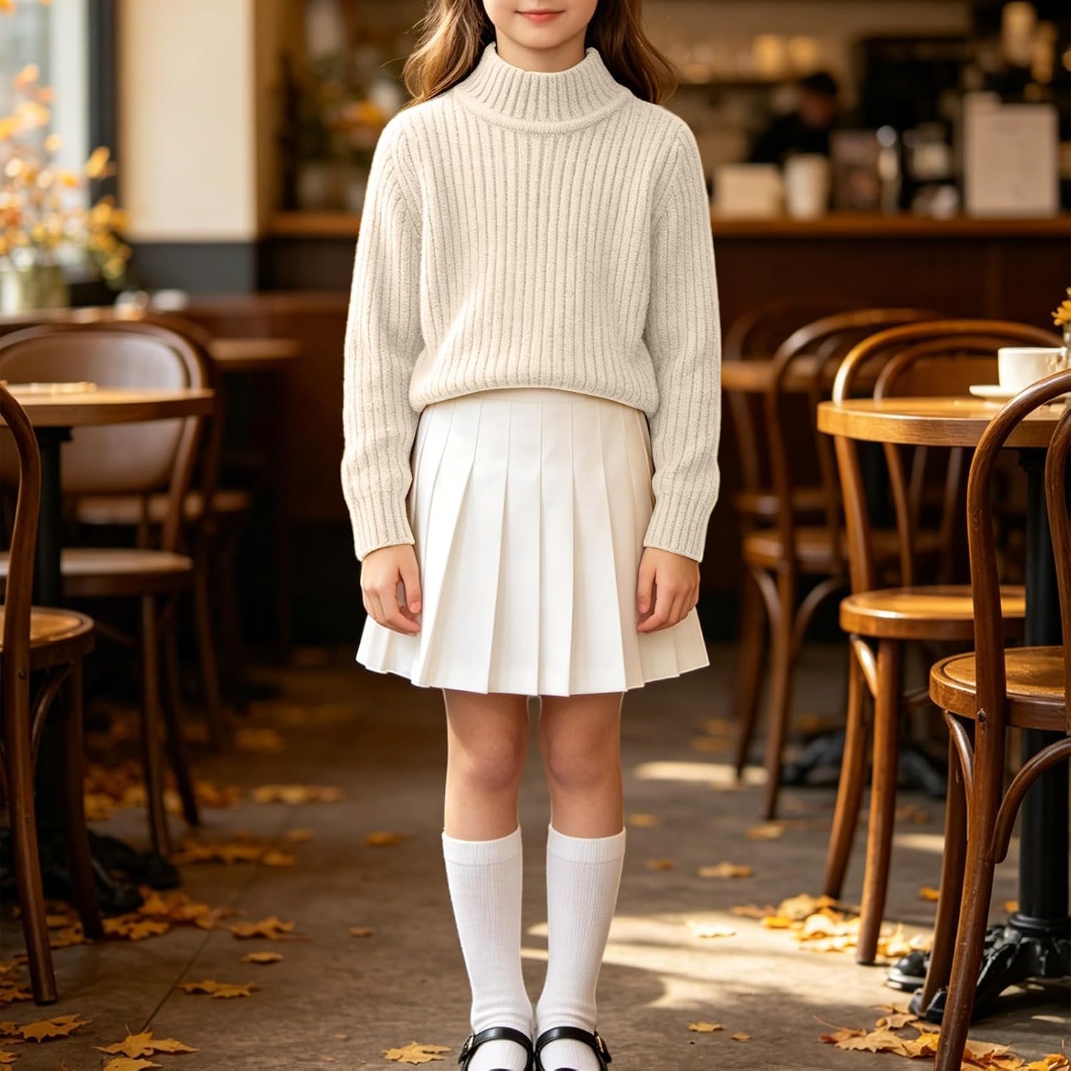 Girls Solid Cardigan Sweater School Uniforms Toddler Long Sleeve Button Knit Sweaters Tops