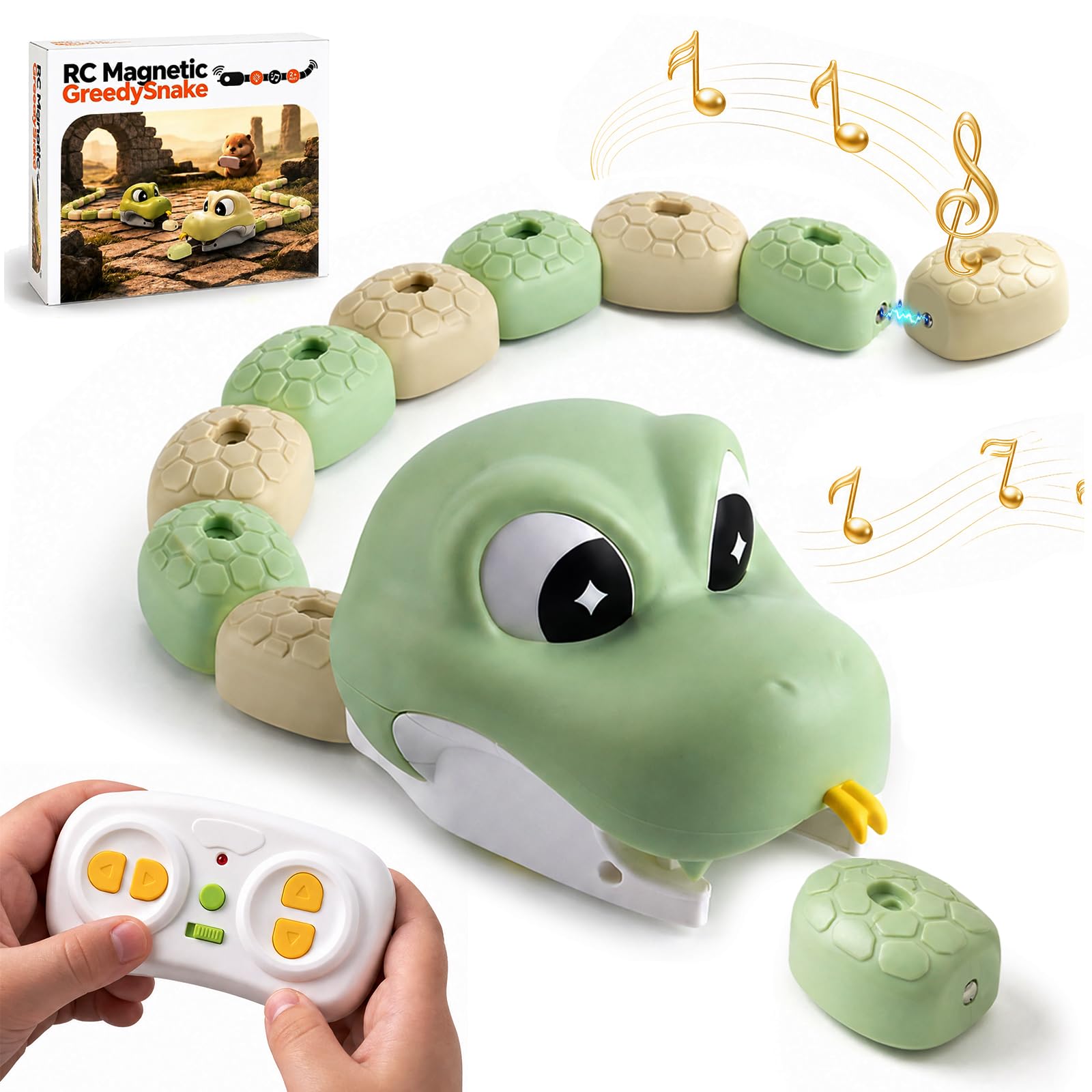 Magnetic Snake Game Toy Eating Itself,Remote Control Snake Game for Kids
