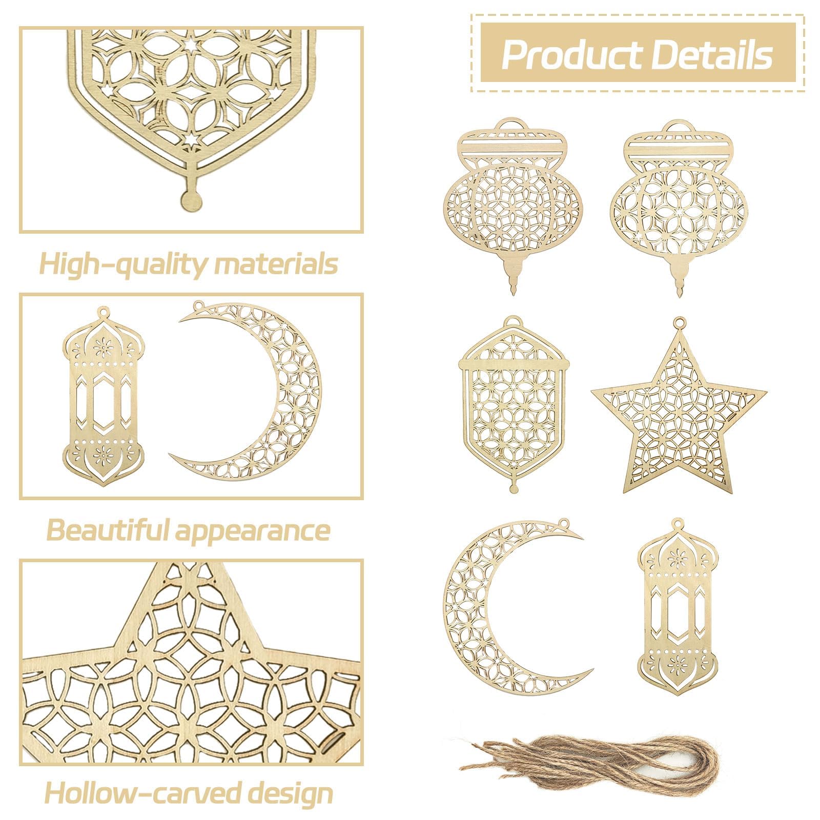 OMABETA Décoration Du Ramadan Lampe Suspendue En Bois Pour Décoration